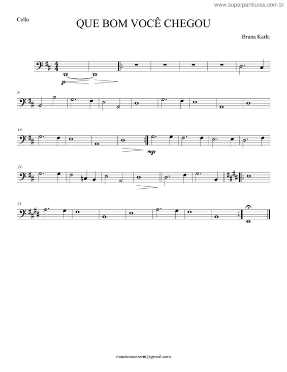 Partitura da música Que Bom que Você Chegou