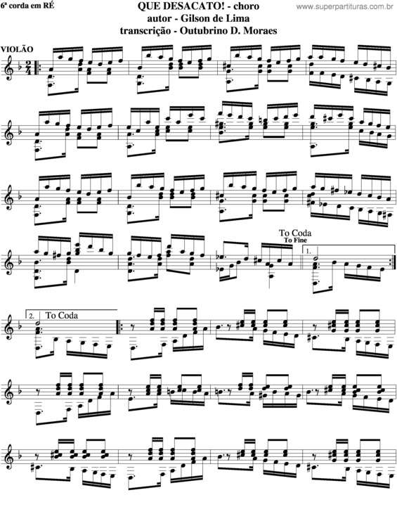 Partitura da música Que Desacato v.4