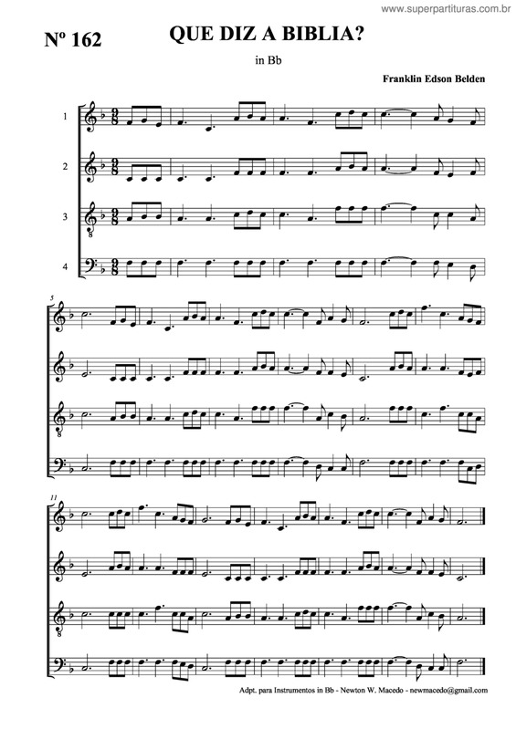 Partitura da música Que Diz A Bíblia?