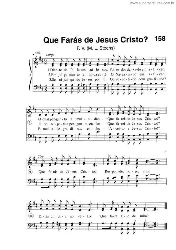 Partitura da música Que Farás De Jesus Cristo?