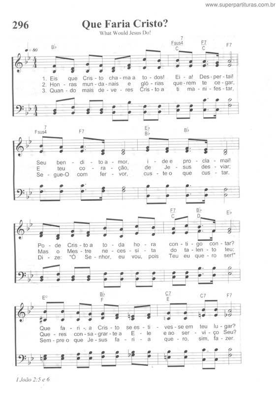 Partitura da música Que Faria Cristo?