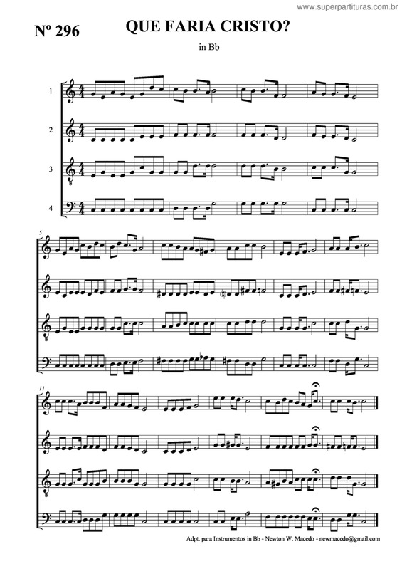 Partitura da música Que Faria Cristo