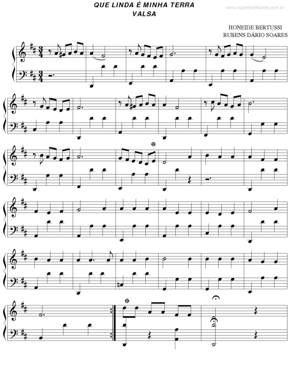 Partitura da música Que Linda é Minha Terra