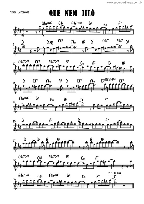 Partitura da música Que Nem Jiló v.4