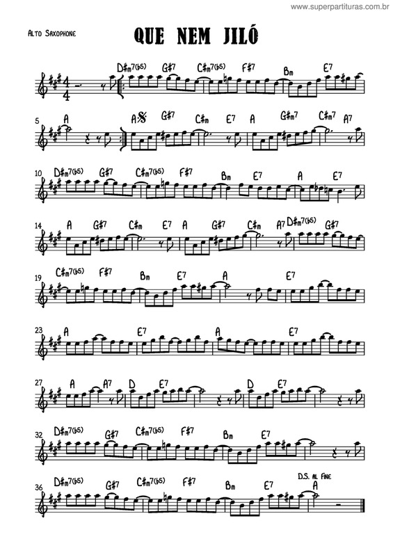 Partitura da música Que Nem Jiló v.5