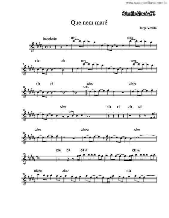 Partitura da música Que Nem Maré v.2