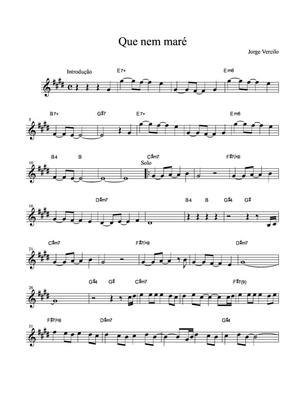 Partitura da música Que Nem Maré v.5