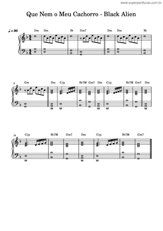 Partitura da música Que Nem O Meu Cachorro – Black Alien Que Nem O Meu Cachorro – Black Alien