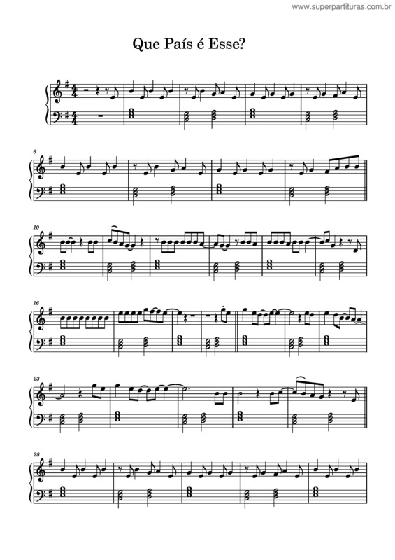 Partitura da música Que País É Esse v.2