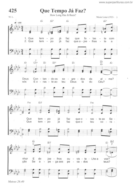 Partitura da música Que Tempo Já Faz?