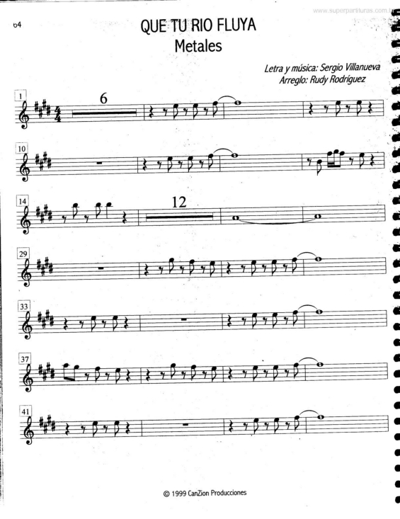 Partitura da música Que Tu Rio Fluya v.2