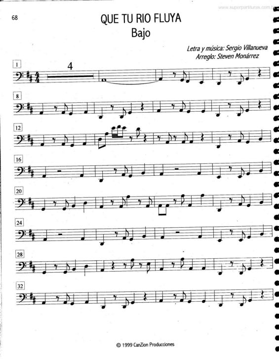 Partitura da música Que Tu Rio Fluya v.4