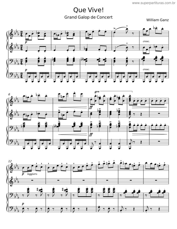 Partitura da música Que Vive – Wilhelm Ganz