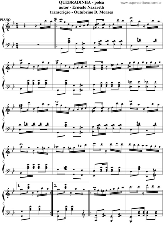 Partitura da música Quebradinha v.2