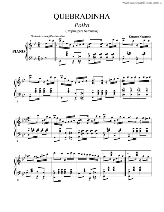 Partitura da música Quebradinha