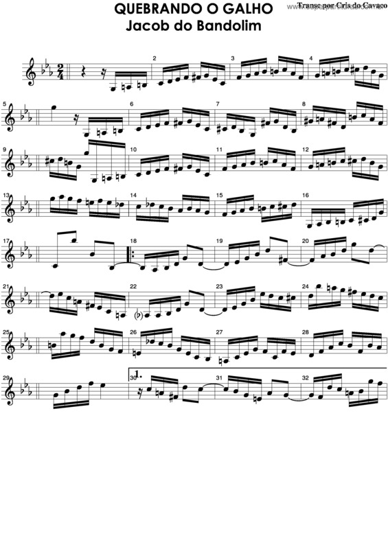 Partitura da música Quebrando O Galho