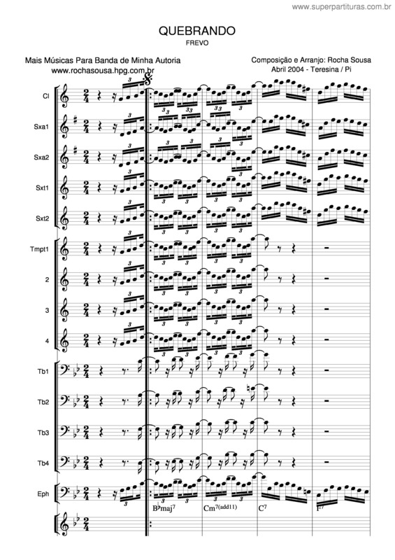 Partitura da música Quebrando v.2