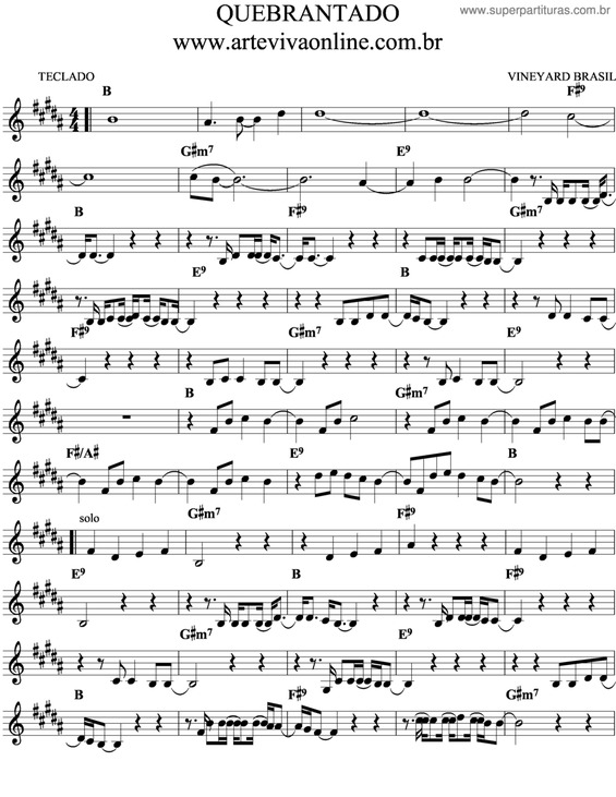 Partitura da música Quebrantado v.3