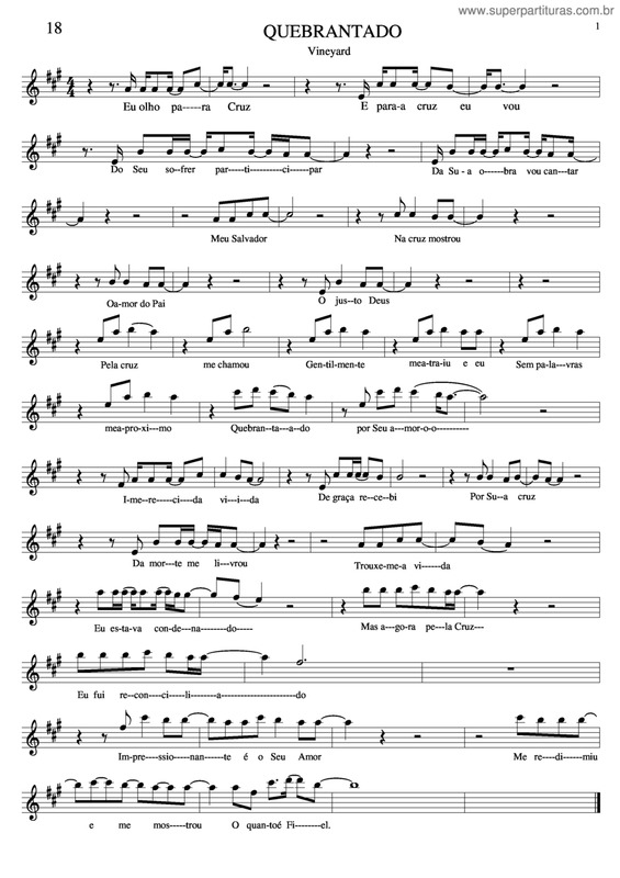 Partitura da música Quebrantado