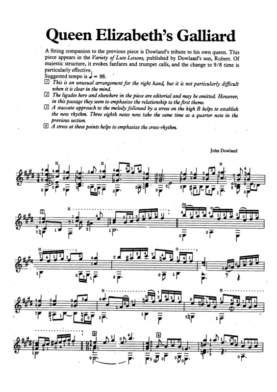 Partitura da música Queen Elizabeths Galliard