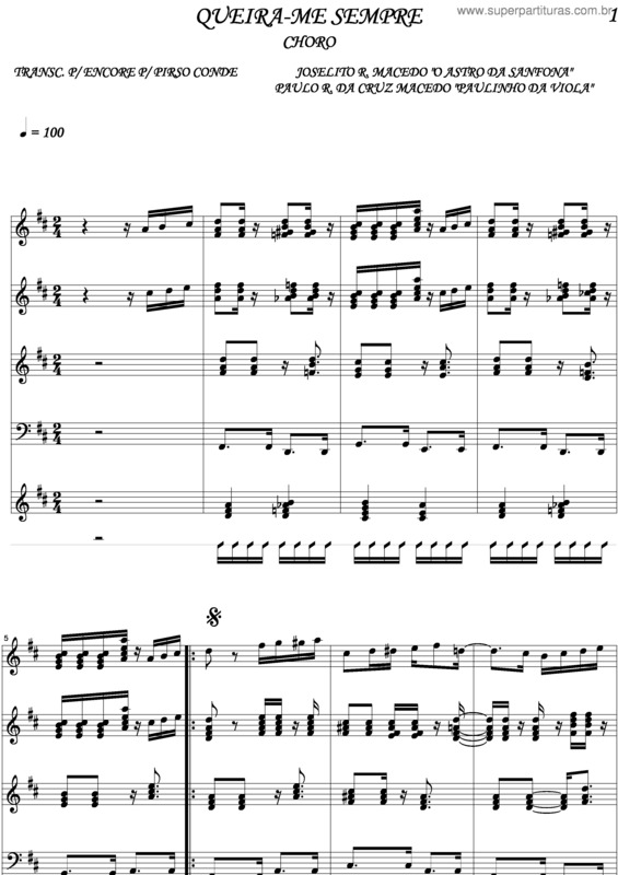 Partitura da música Queira-Me Sempre v.2