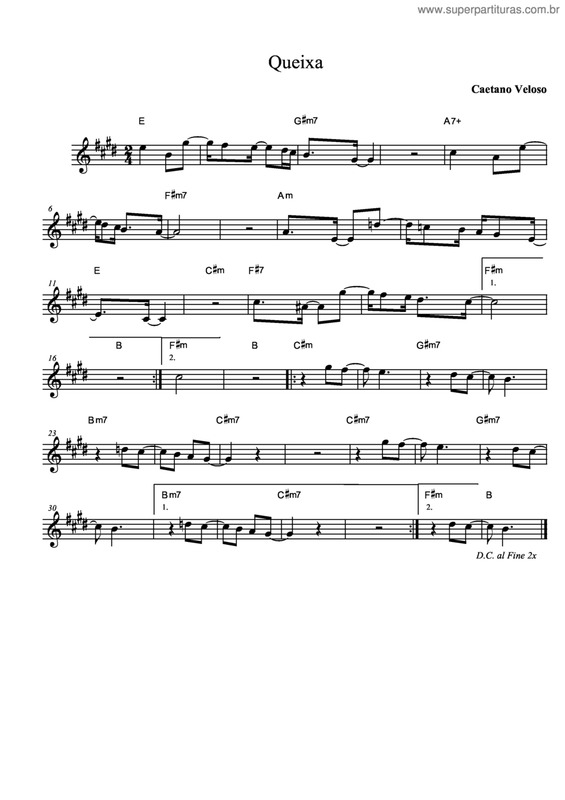 Partitura da música Queixa v.6