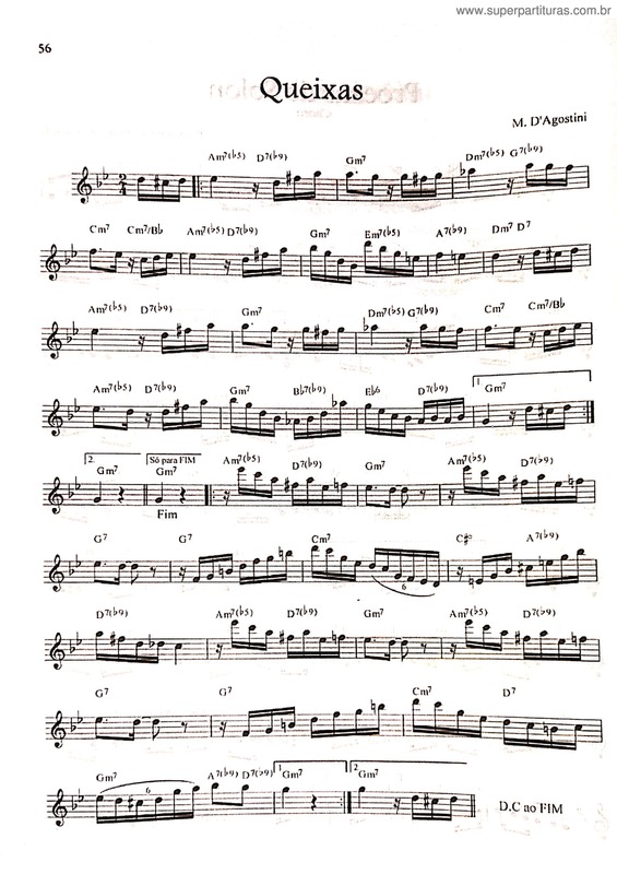 Partitura da música Queixas v.2