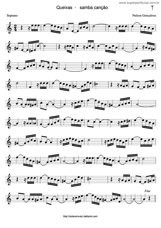 Partitura da música Queixas