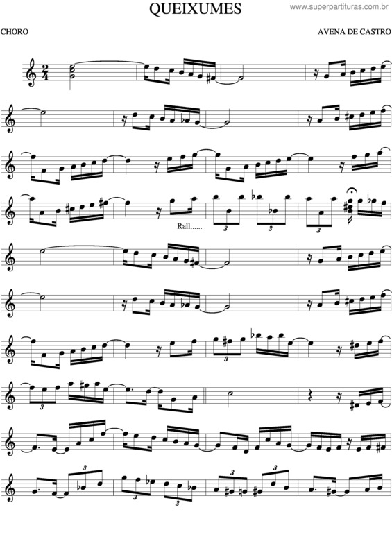 Partitura da música Queixumes