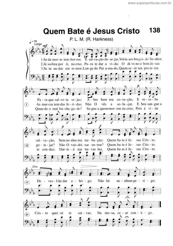 Partitura da música Quem Bate É Jesus Cristo