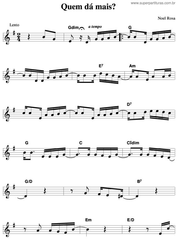 Partitura da música Quem Dá Mais