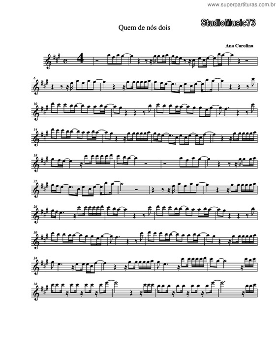 Partitura da música Quem De Nós Dois