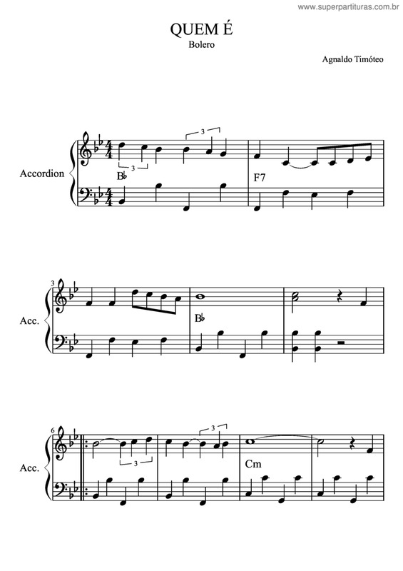 Partitura da música Quem É - V-3