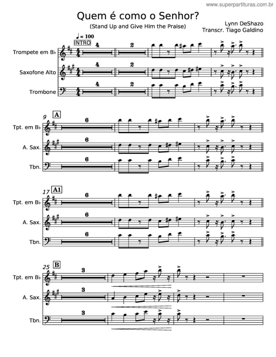 Partitura da música Quem É Como O Senhor? – Lynn Deshazo
