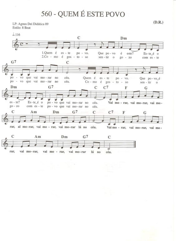 Partitura da música Quem é Este Povo