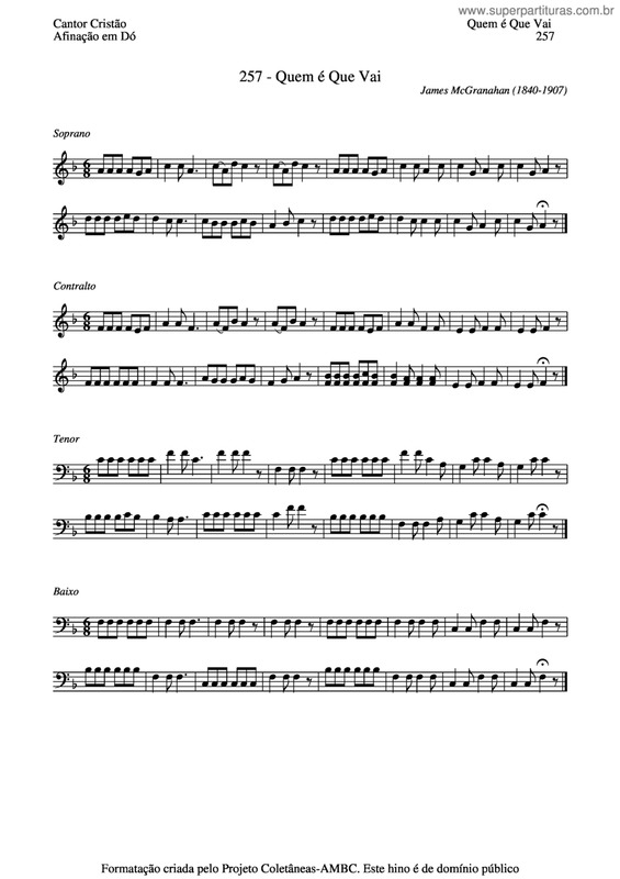 Partitura da música Quem É Que Vai v.2