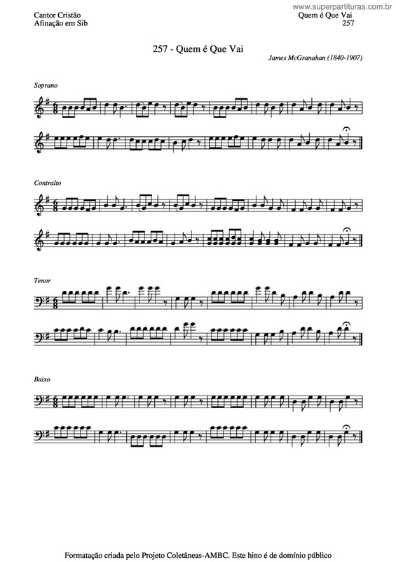 Partitura da música Quem É Que Vai v.3