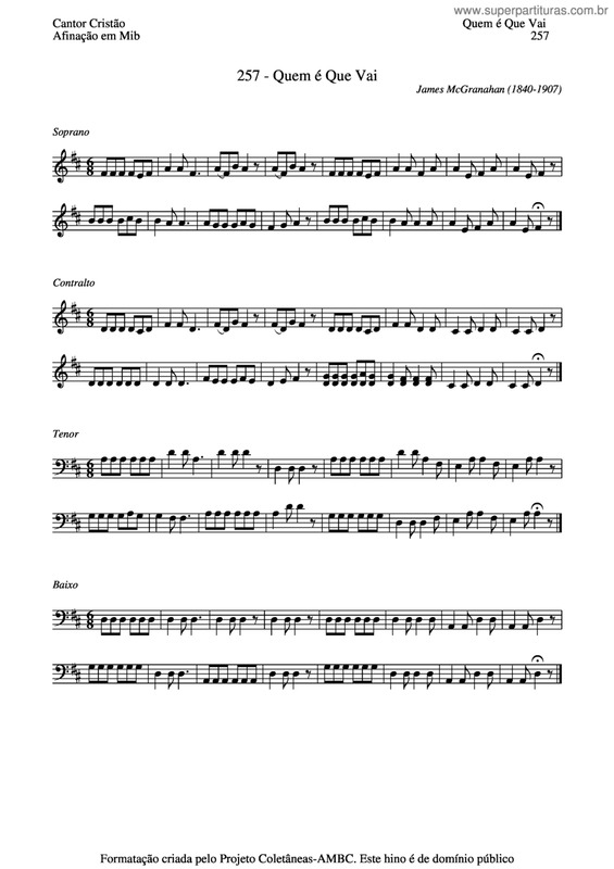 Partitura da música Quem É Que Vai v.4