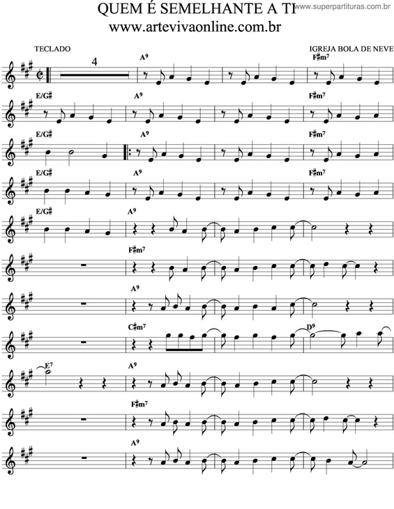 Partitura da música Quem É Semelhante A Ti