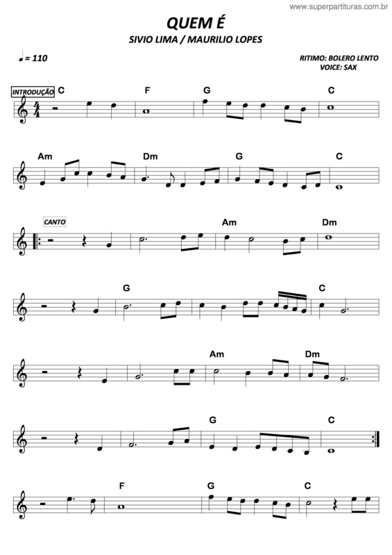 Partitura da música Quem É v.5