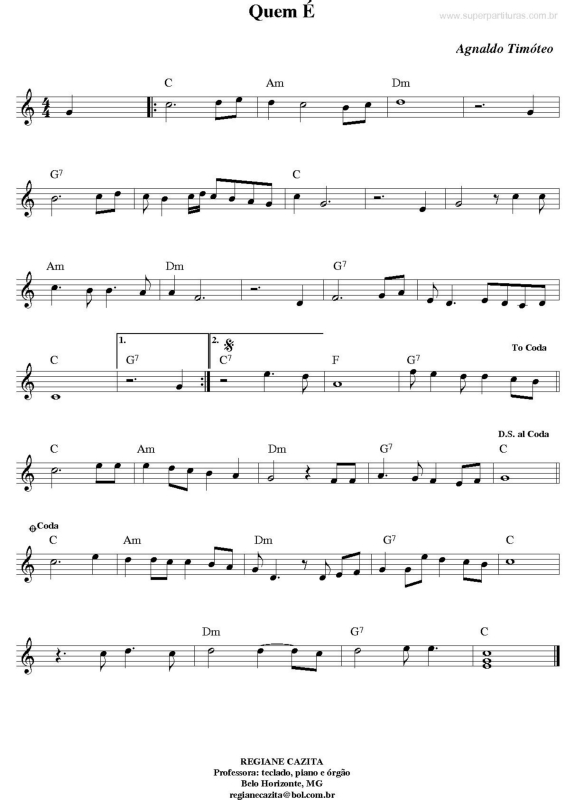 Partitura da música Quem É