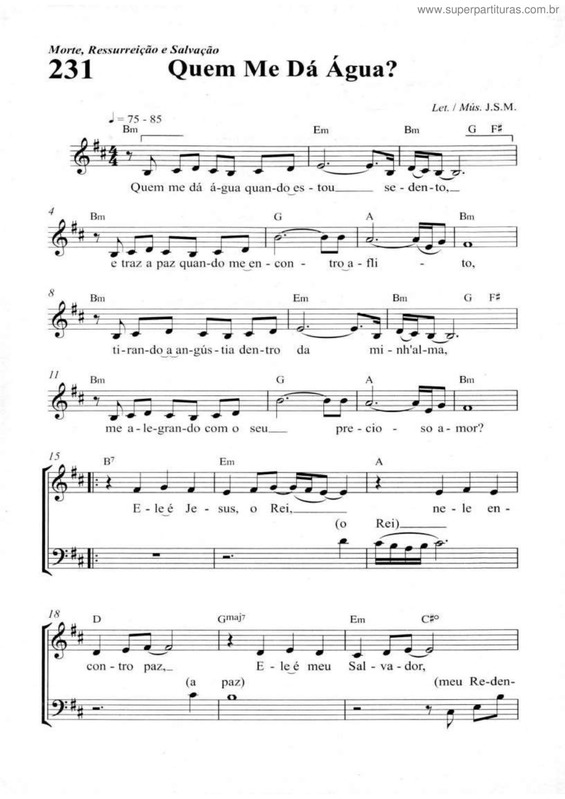 Partitura da música Quem Me Dá Água?