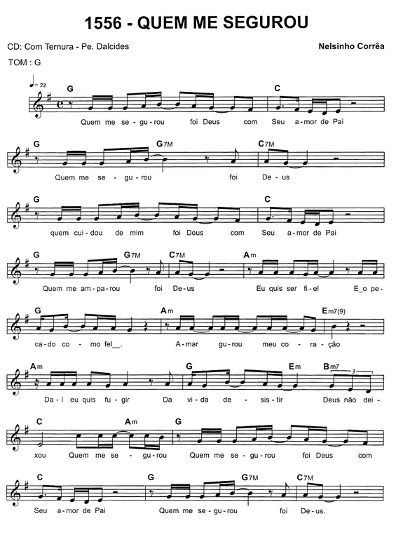 Partitura da música Quem Me Segurou