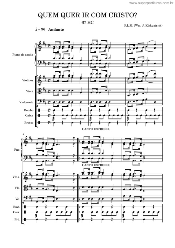 Partitura da música Quem Quer Ir Com Cristo? v.2
