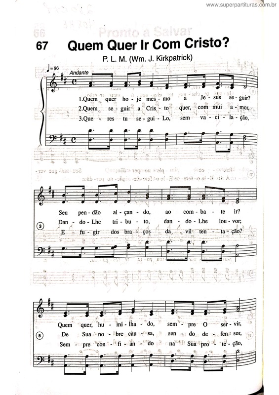 Partitura da música Quem Quer Ir Com Jesus