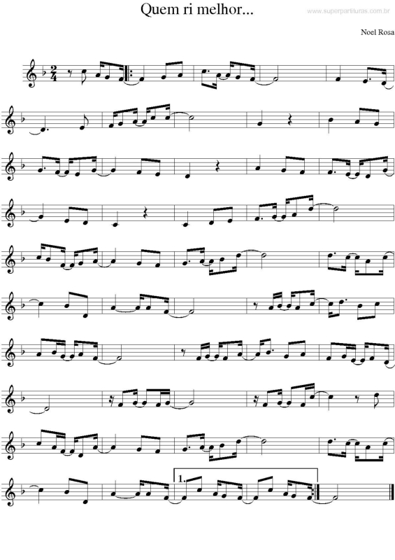 Partitura da música Quem ri Melhor