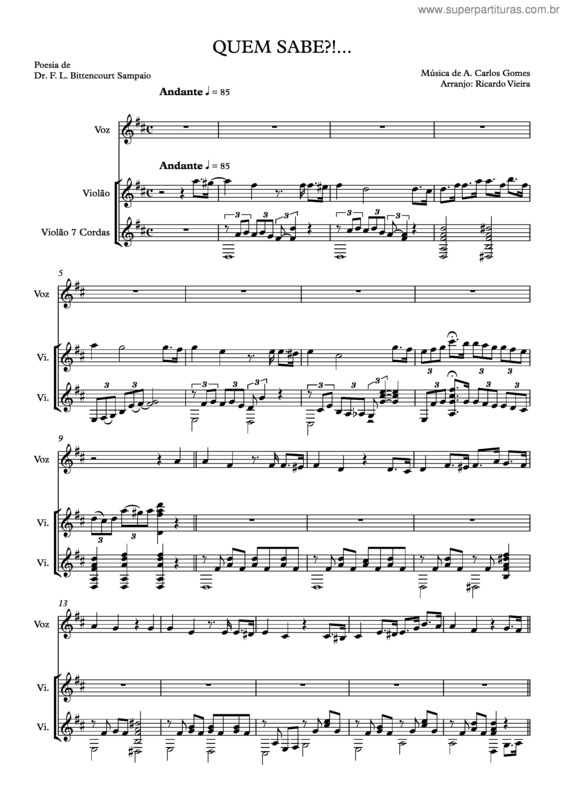 Partitura da música Quem sabe ! ?