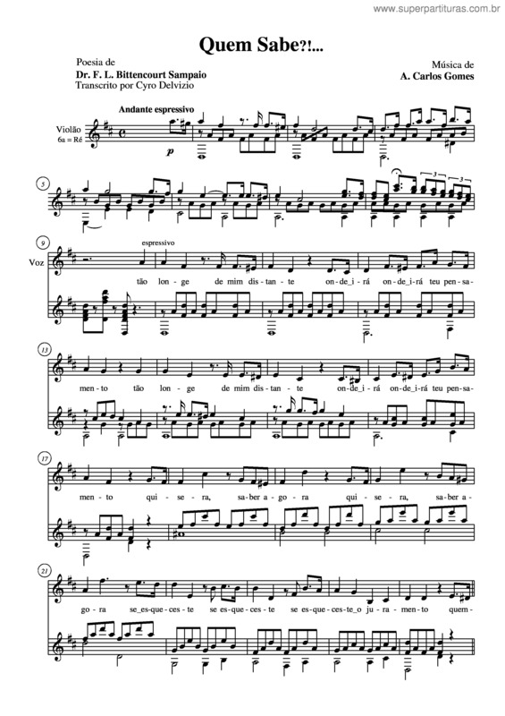 Partitura da música Quem sabe !?