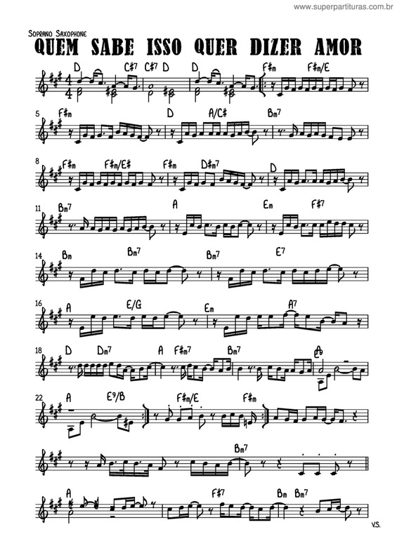 Partitura da música Quem Sabe Isso Quer Dizer Amor v.3