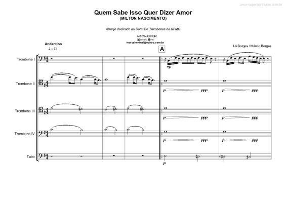 Partitura da música Quem Sabe Isso Quer Dizer Amor